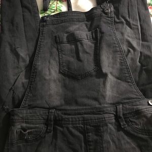 Skinny jean overalls